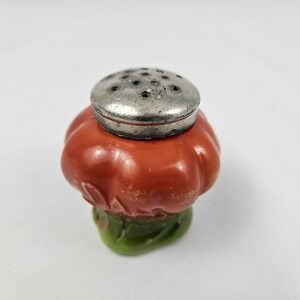 Antique Victorian Painted Milk Glass Tomato Salt Pepper Shaker EAPG